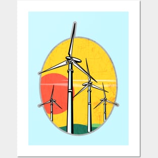 Wind Power Sunset Posters and Art